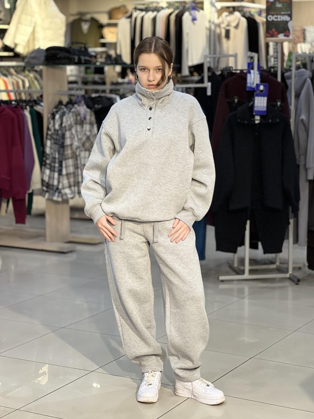 Брюки LP LC051j джогери утеплені футером сірий меланж, M