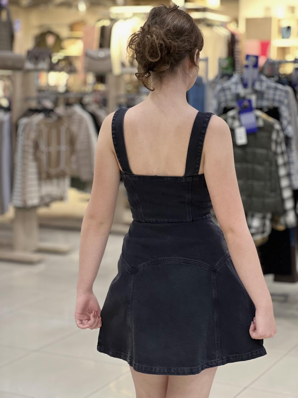 Сарафан LP 4506 короткий джинс чорний, S