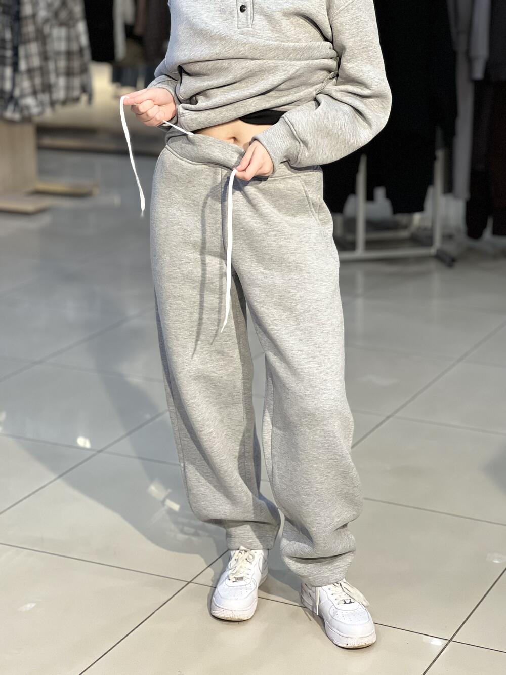 Брюки LP LC051j джогери утеплені футером сірий меланж, L