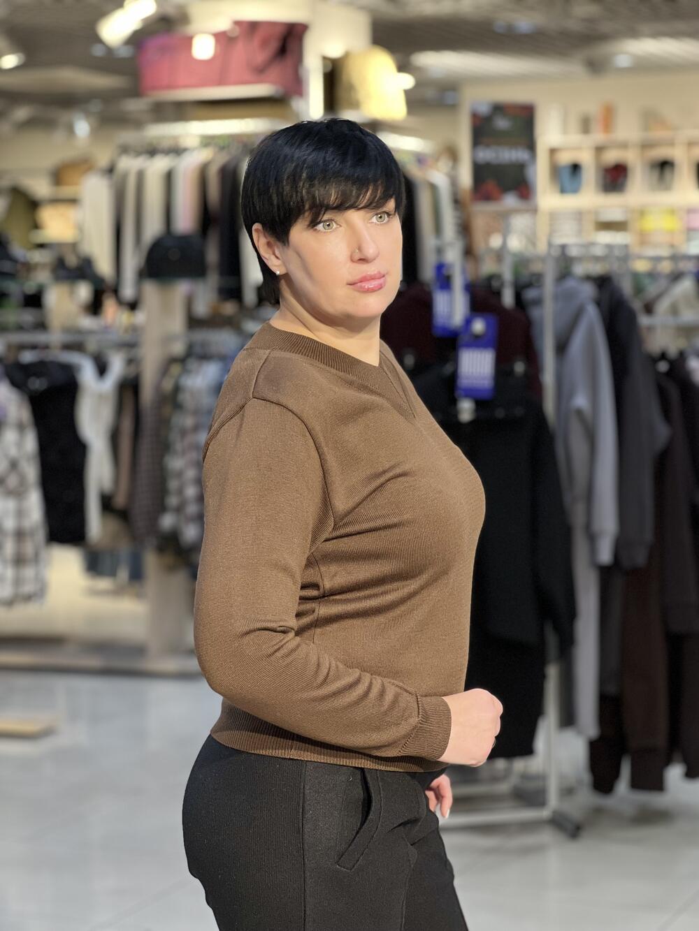 Пуловер LP 2886 д/р тонкий шоколад, 42-44