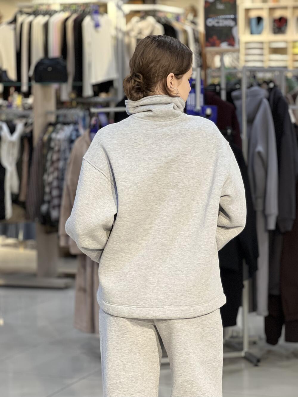 Світшот LP LC049s поло з кнопками сірий меланж, L