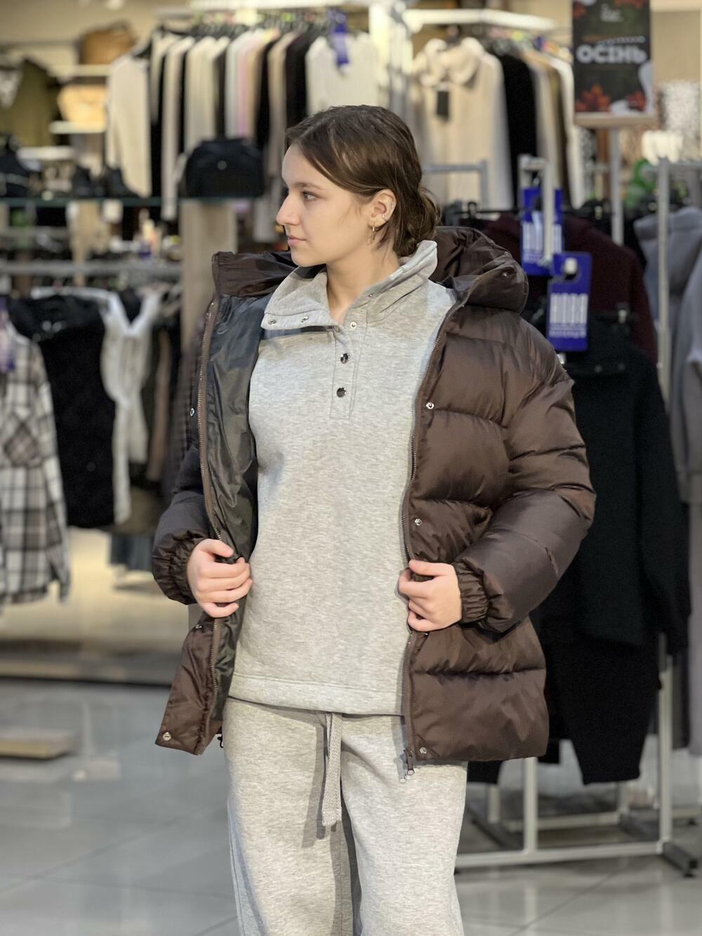 Куртка LP 080105 пуховик овер т.шоколад, S