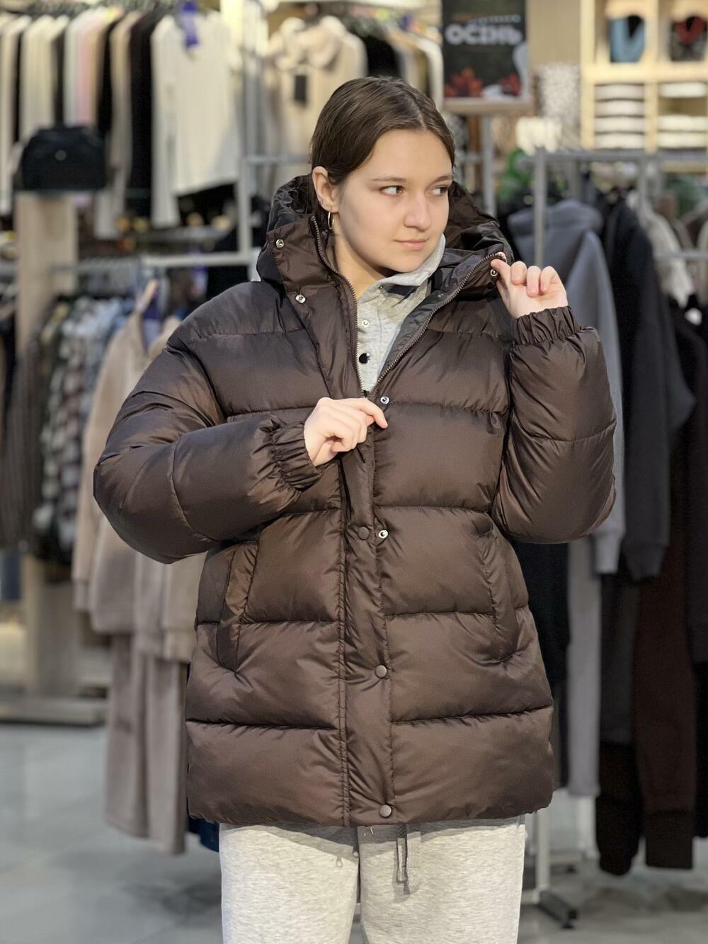 Куртка LP 080105 пуховик овер т.шоколад, S