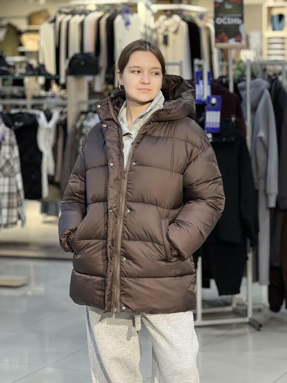 Куртка LP 080105 пуховик овер т.шоколад, S