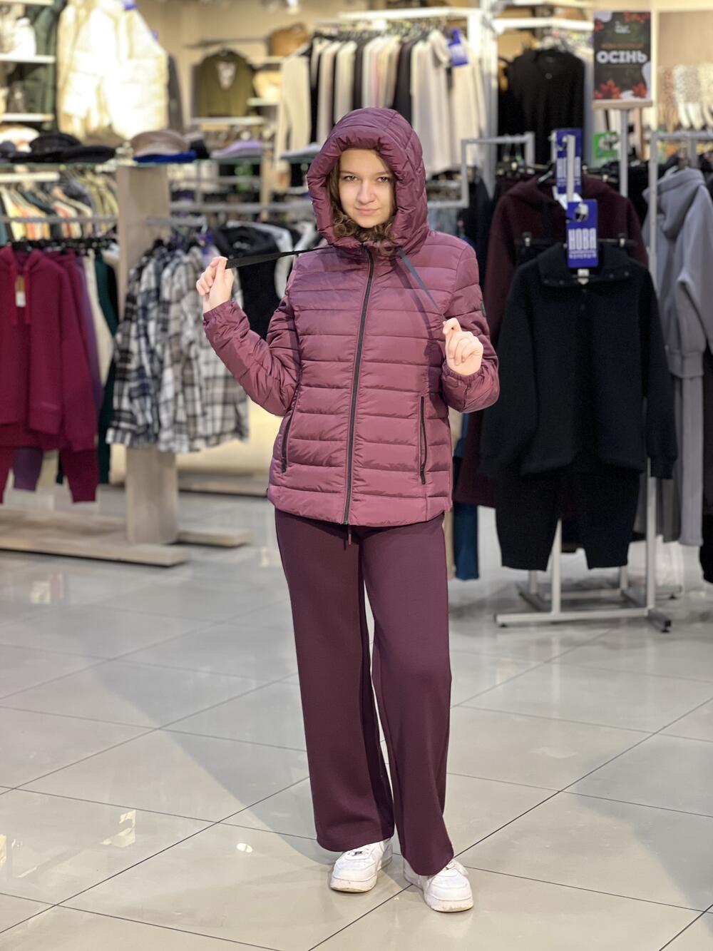 Куртка LM L06053 J-NORDIC стограмівка стьобана з капюшоном інжир, XL