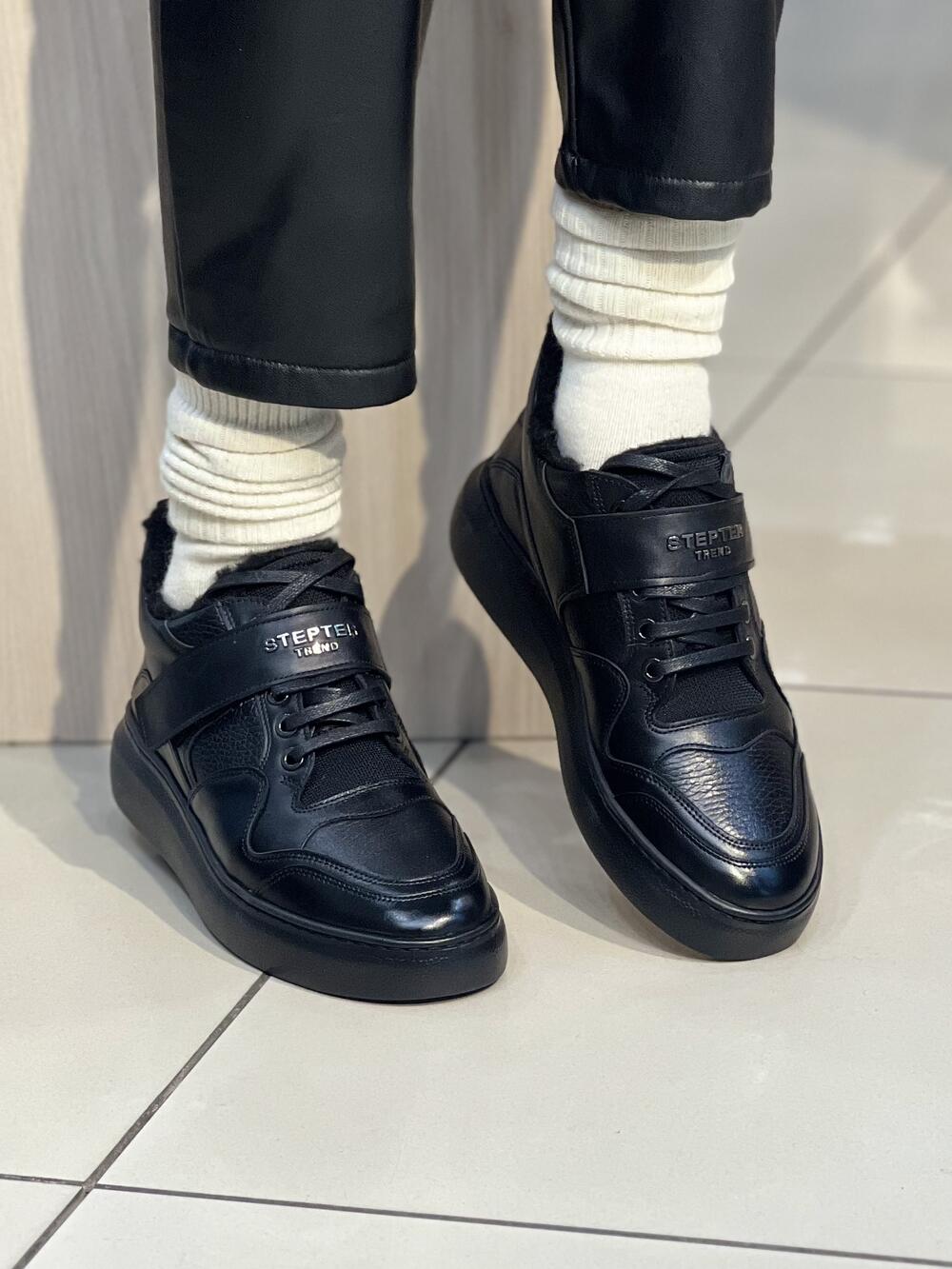 Черевики LD 7762 натуральна шкіра утеплені чорний, 40