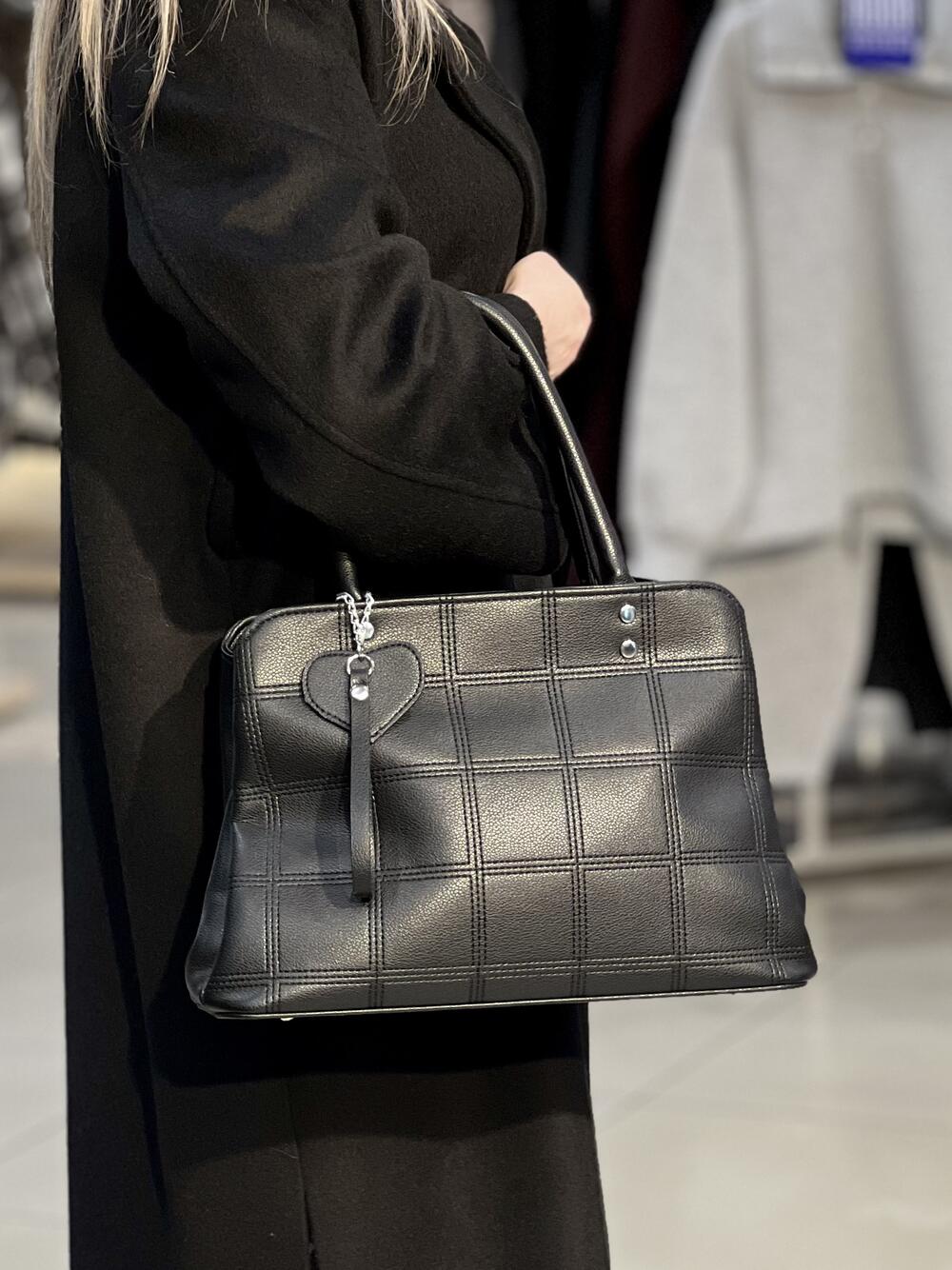 Сумка VOILA 8593 каркасна стьобана екошкіра чорний