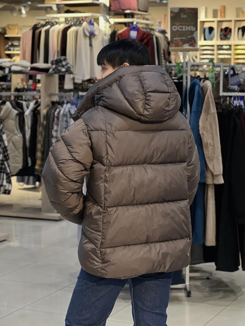 Куртка LP 080101 пуховик з капюшоном шоколад, M