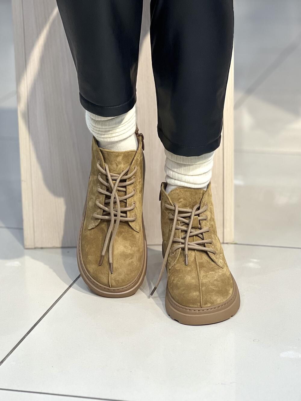 Черевики LP 705325 замша на шнурках віскі, 37