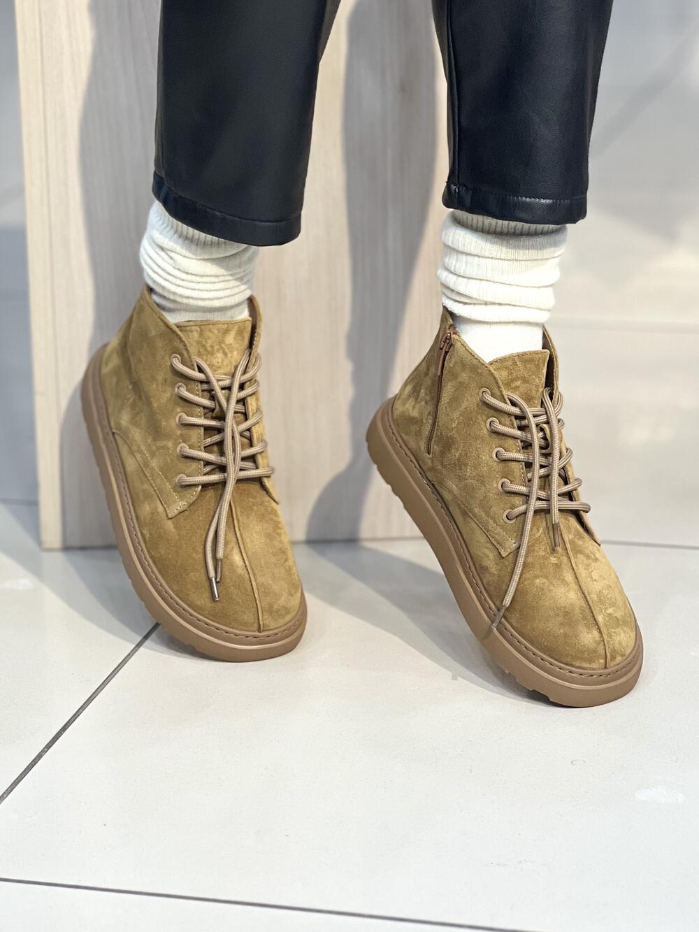 Черевики LP 705325 замша на шнурках віскі, 39