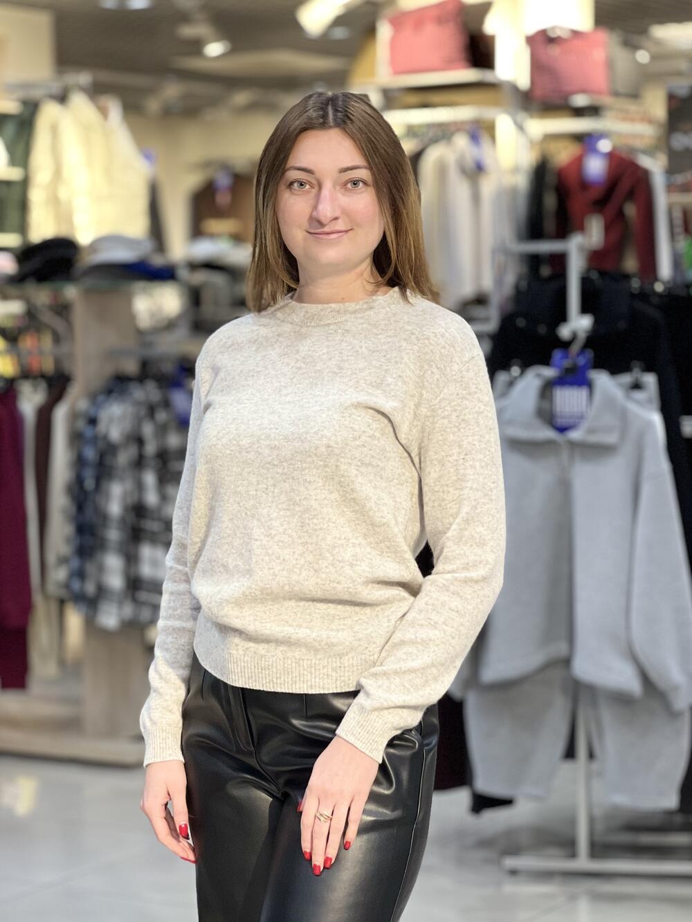 Джемпер LP 2899 д/р тонкий вовна натуральний, 46-48