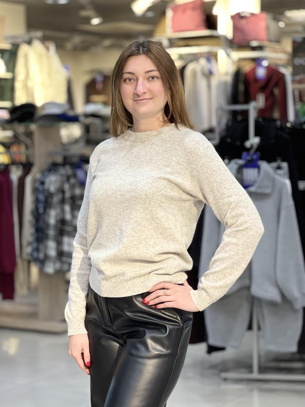 Джемпер LP 2899 д/р тонкий вовна натуральний, 46-48