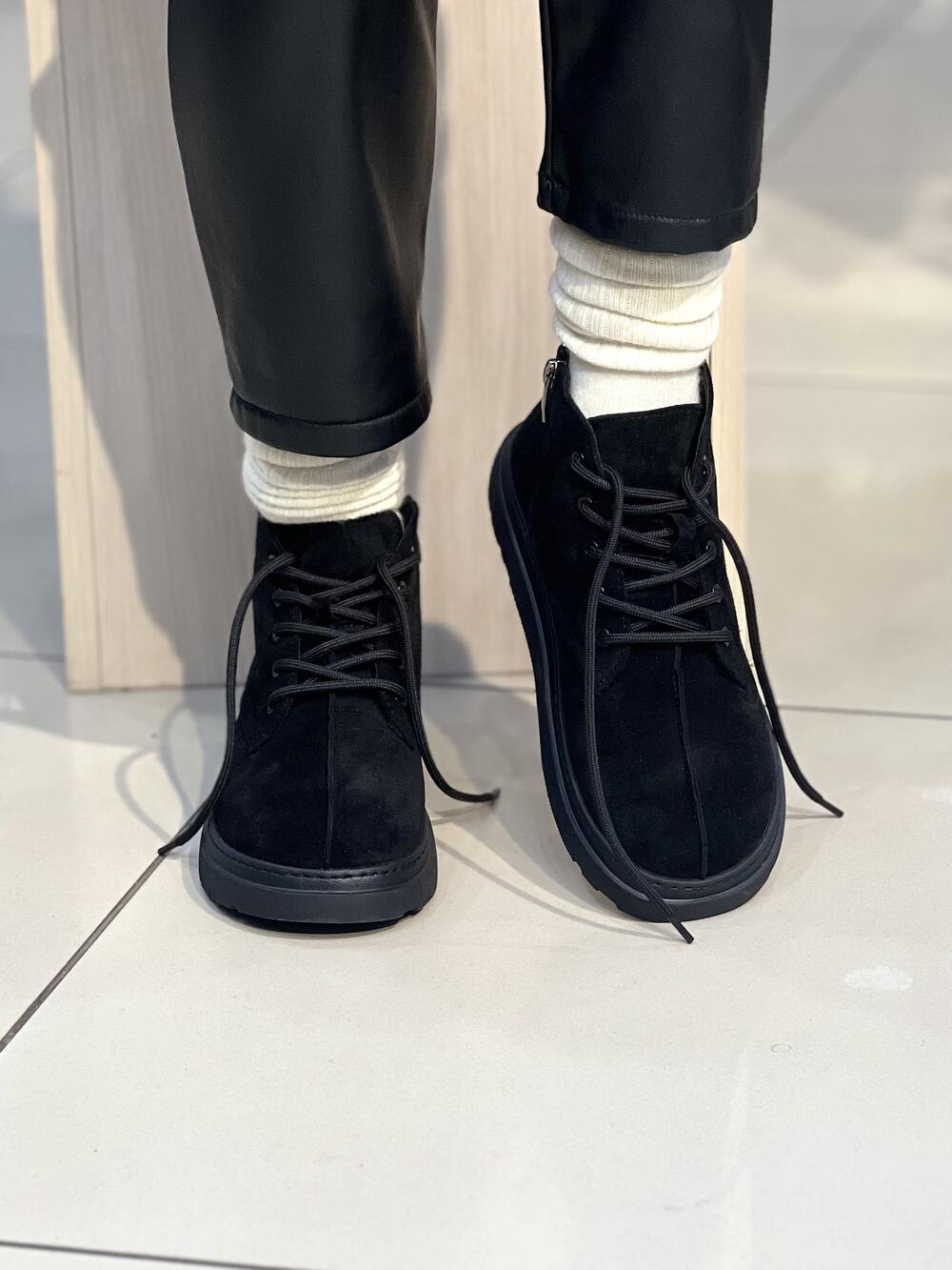 Черевики LP 705325 замша на шнурках чорний, 38