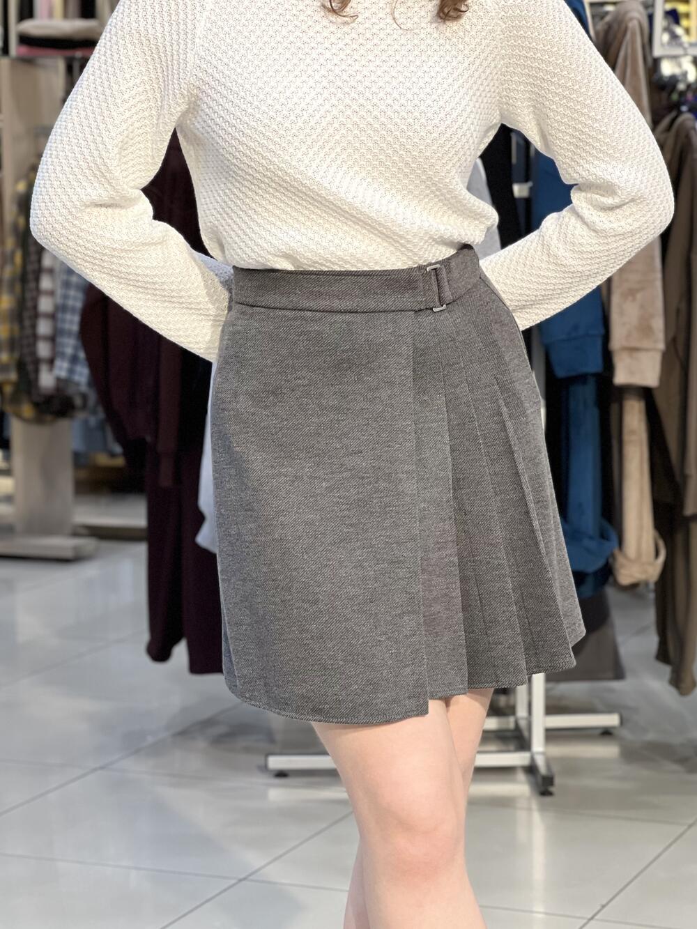 Спідниця LP 1464 коротка кашемір діагональ графіт, 38-44