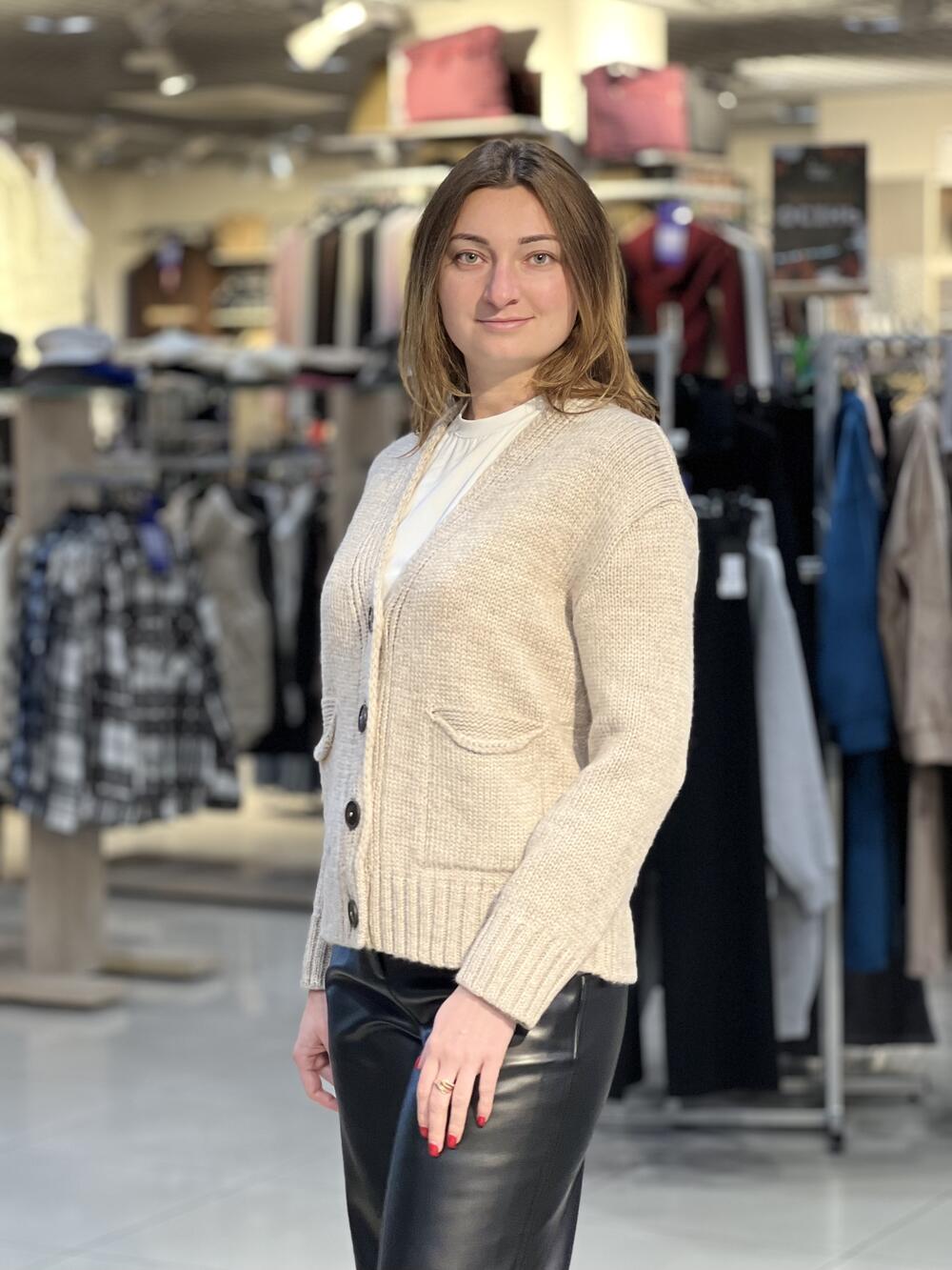 Кардиган LP 2893 з кишенями льон, 46-48