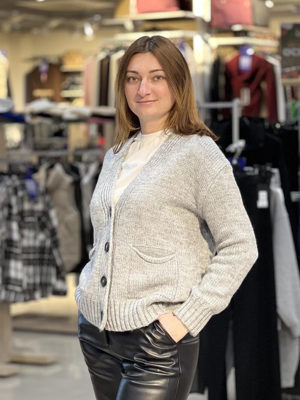 Кардиган LP 2893 з кишенями сірий, 46-48