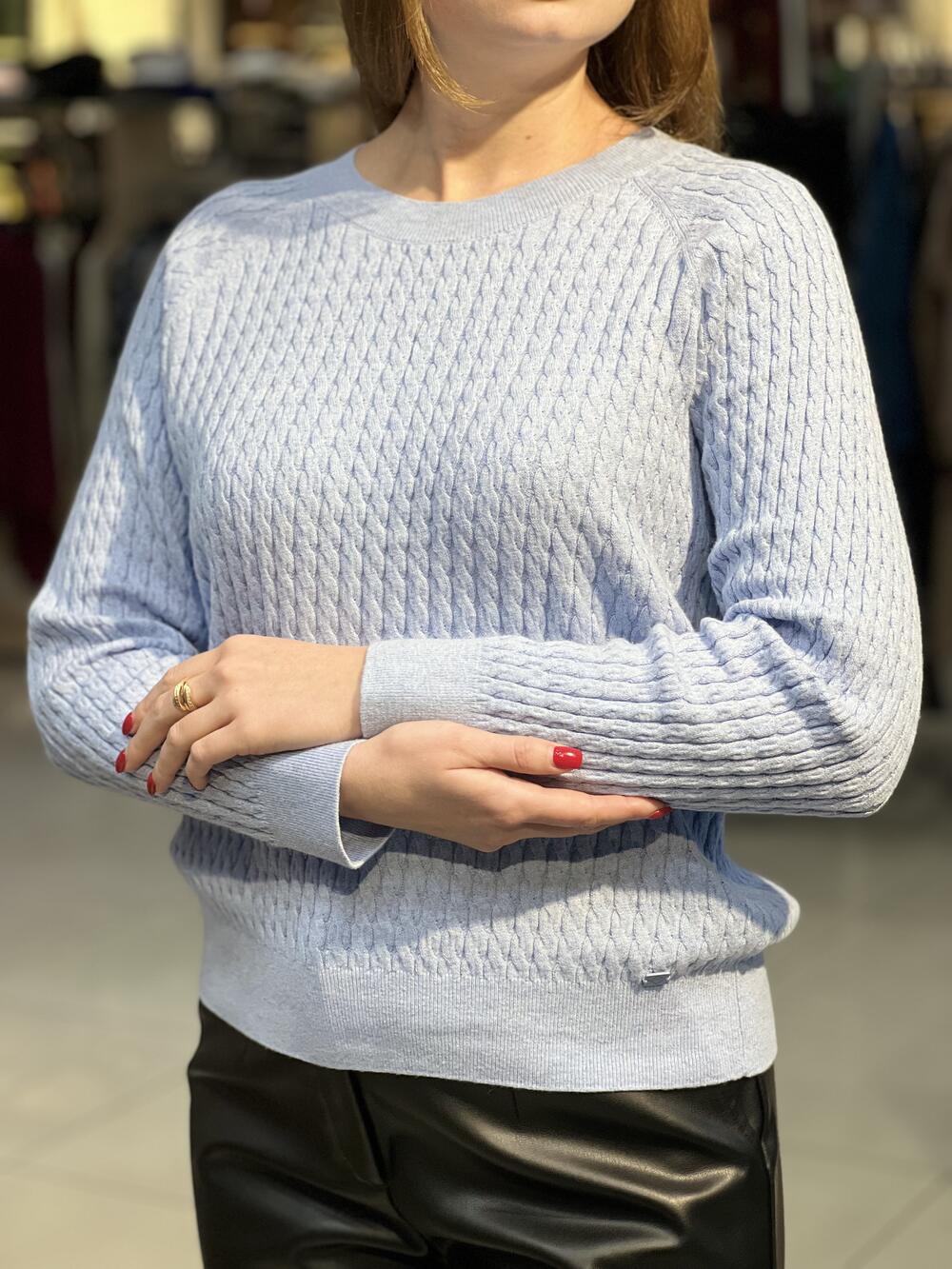 Джемпер LP L03226 S-KAMA короткий реглан косичка блакитний, M