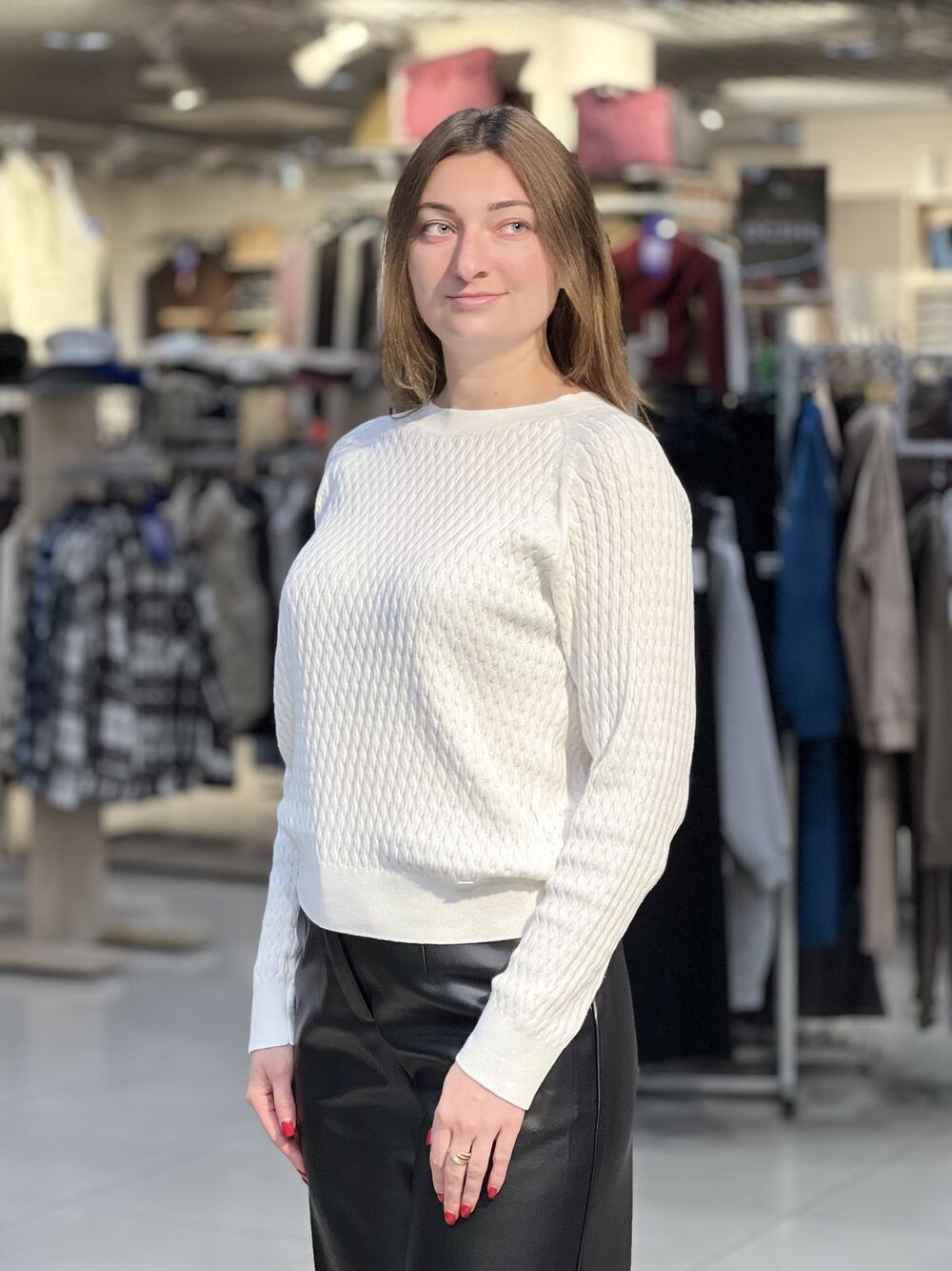 Джемпер LP L03226 S-KAMA короткий реглан косичка білий, XL