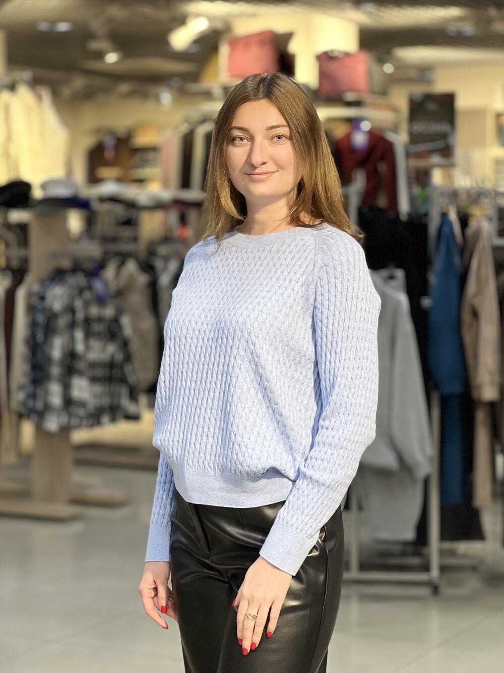 Джемпер LP L03226 S-KAMA короткий реглан косичка блакитний, XL