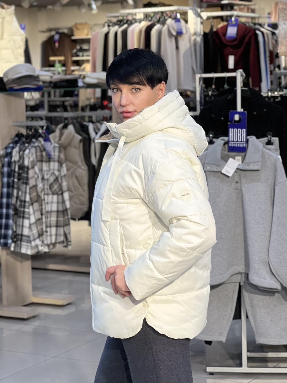 Куртка-пуховик LP L06055 J-LAVEO стьобана молочний, XL