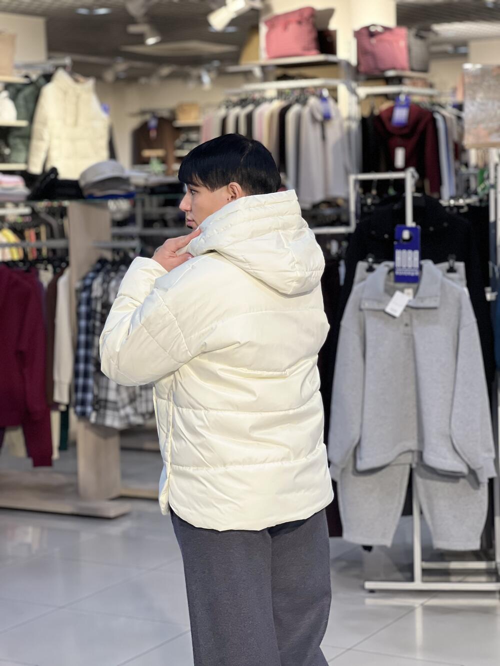 Куртка-пуховик LP L06055 J-LAVEO стьобана молочний, L