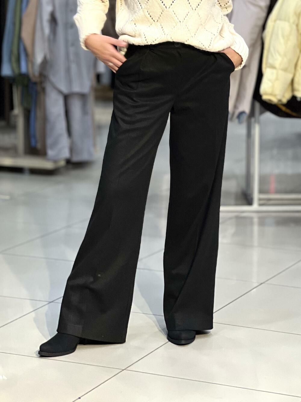 Брюки LM палаццо №1 кашемір чорний, 40/XS