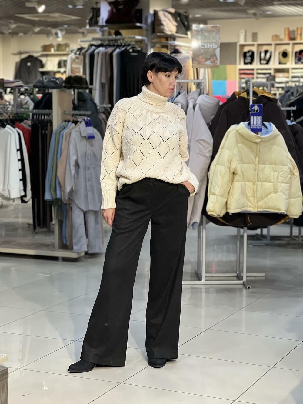 Брюки LM палаццо №1 кашемір чорний, 44/M