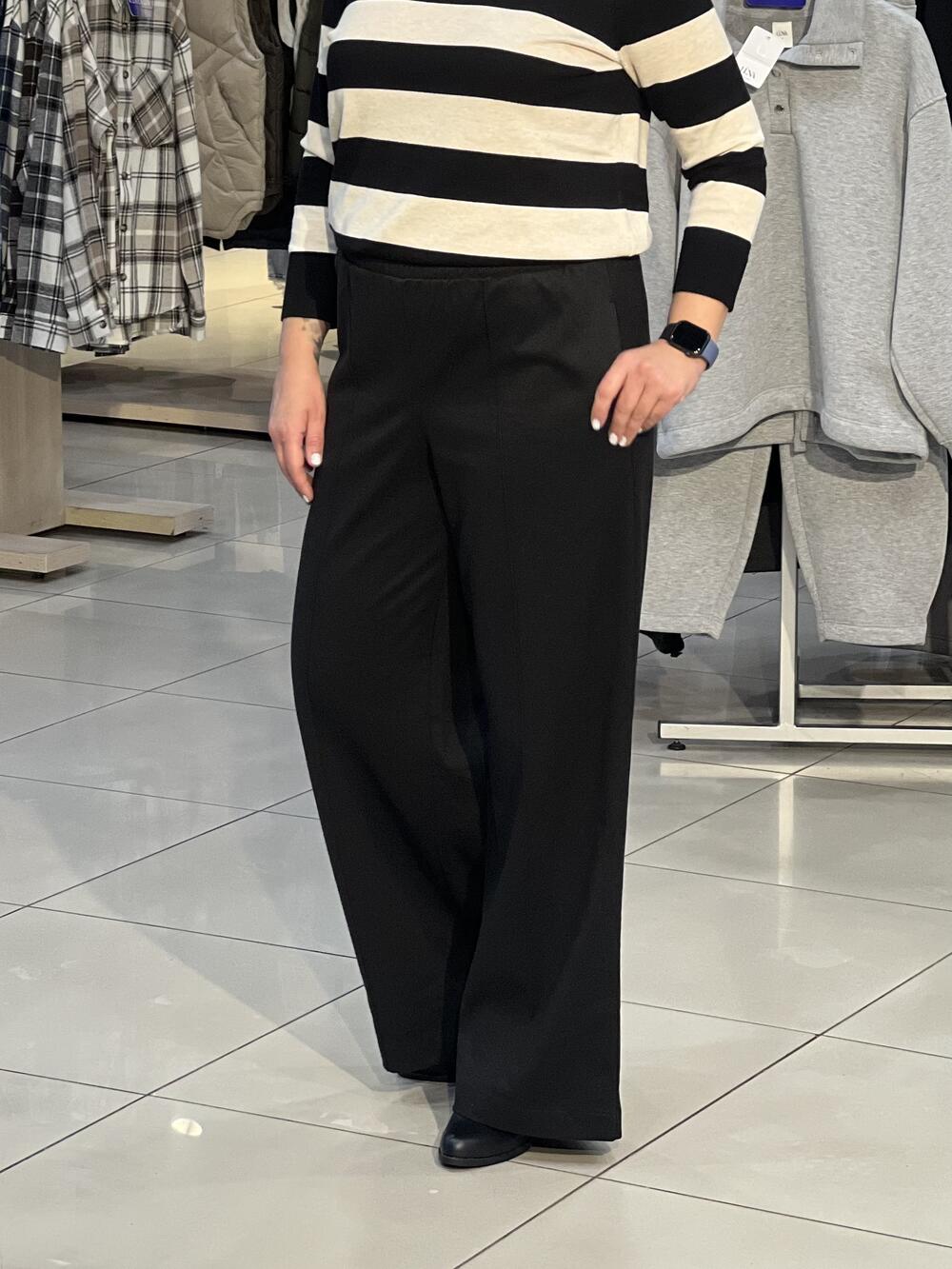 Брюки LP SIM №8 палаццо кашемір чорний, 40/XS