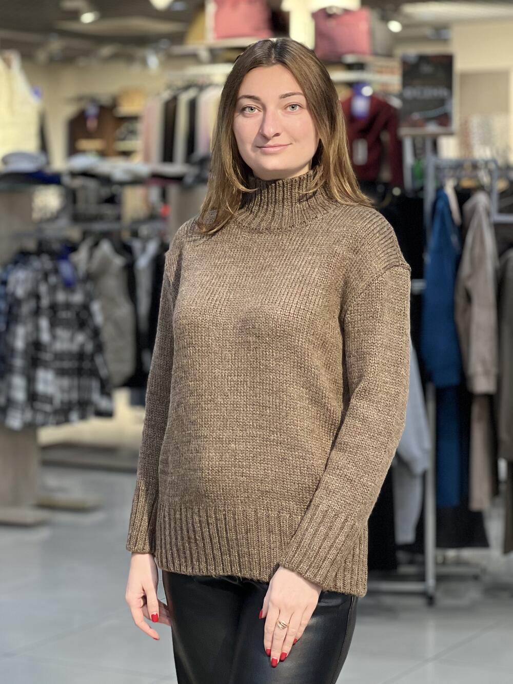 Светр LP 2846 подовжений вільна горловина бронза, 42-44