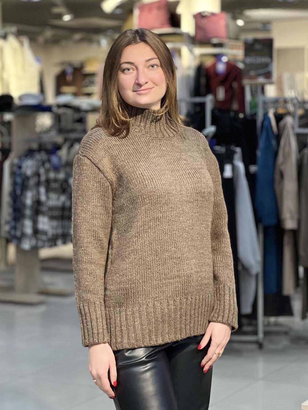 Светр LP 2846 подовжений вільна горловина бронза, 42-44