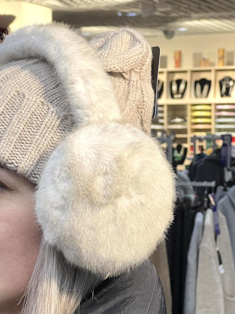 Навушники хутро НОРКА підпал молочний