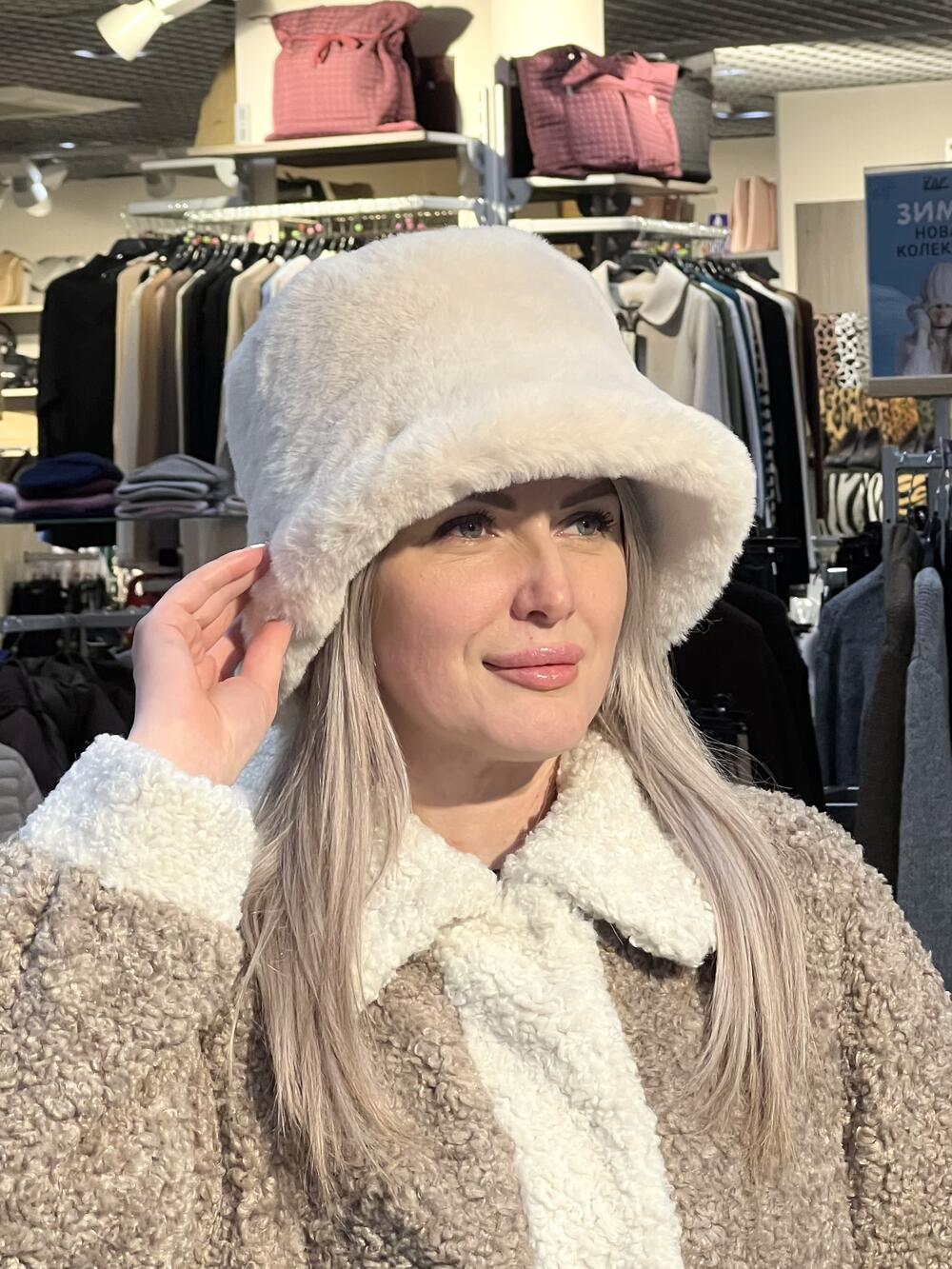 Шапка-панама Odissey штучне хутро Бісквіт 