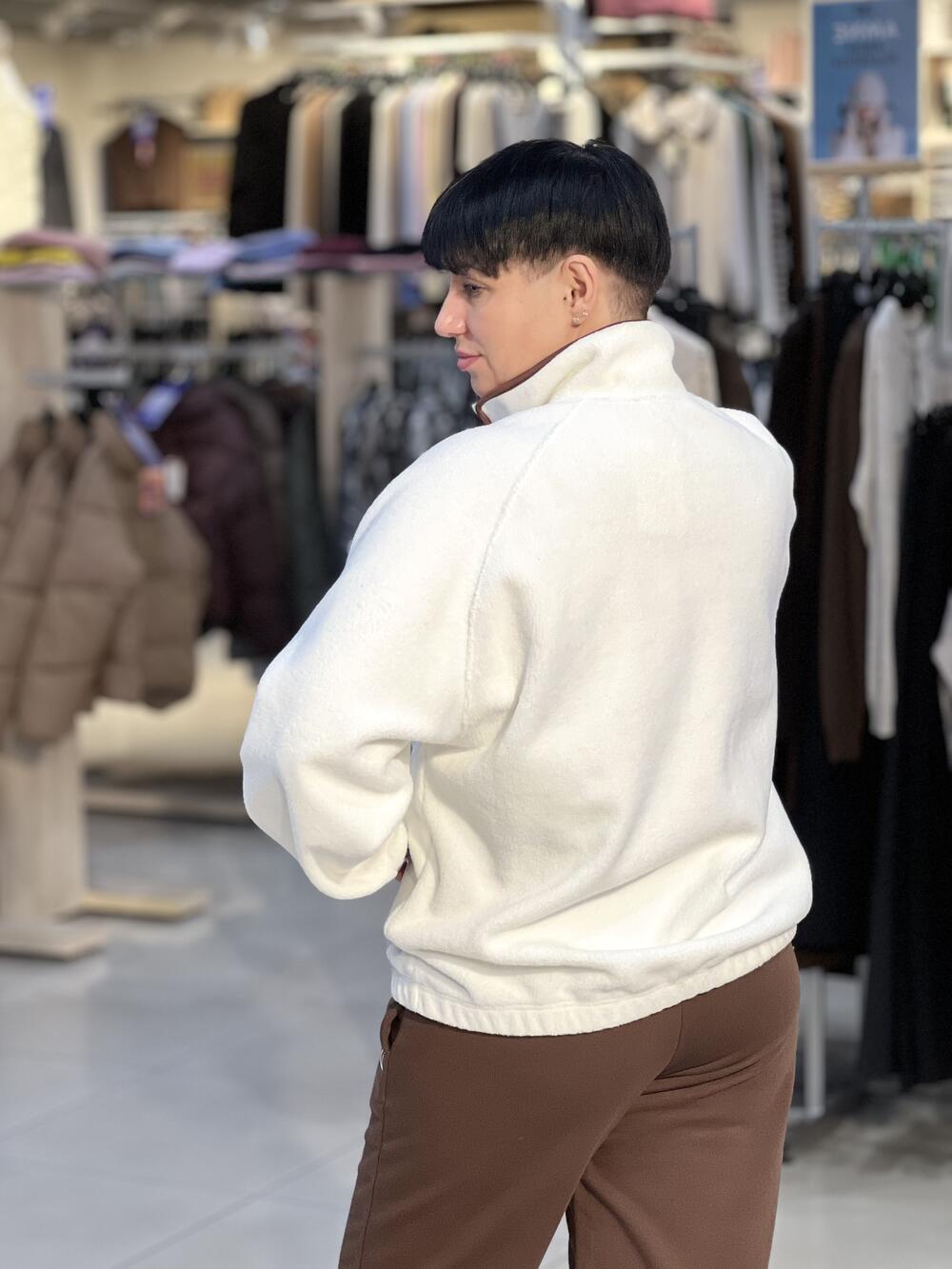 Світшот зіп-халф LP LC052f д/р коротка блискавка фліс молочний, XS