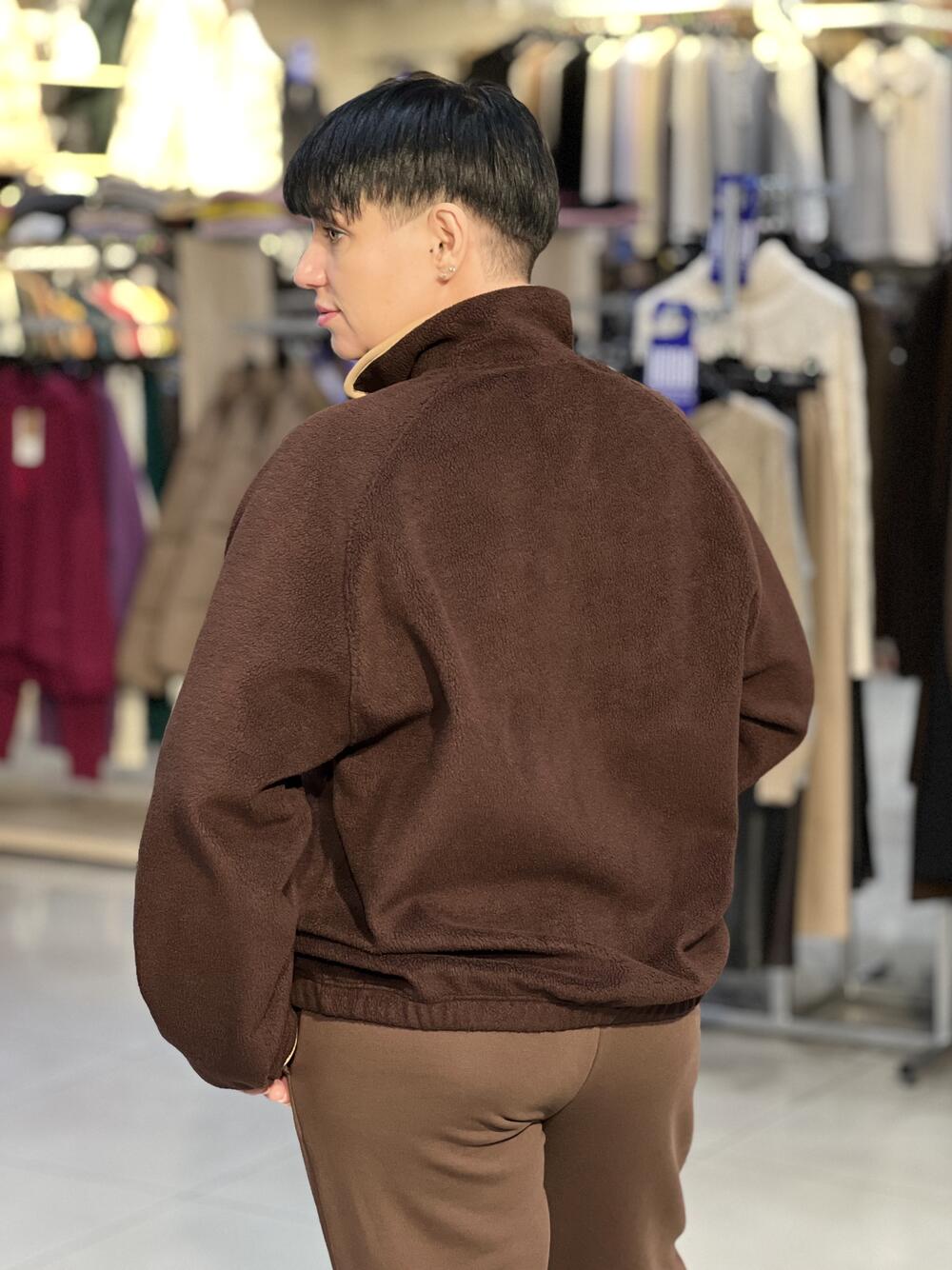 Світшот зіп-халф LP LC052f д/р коротка блискавка фліс шоколад, M