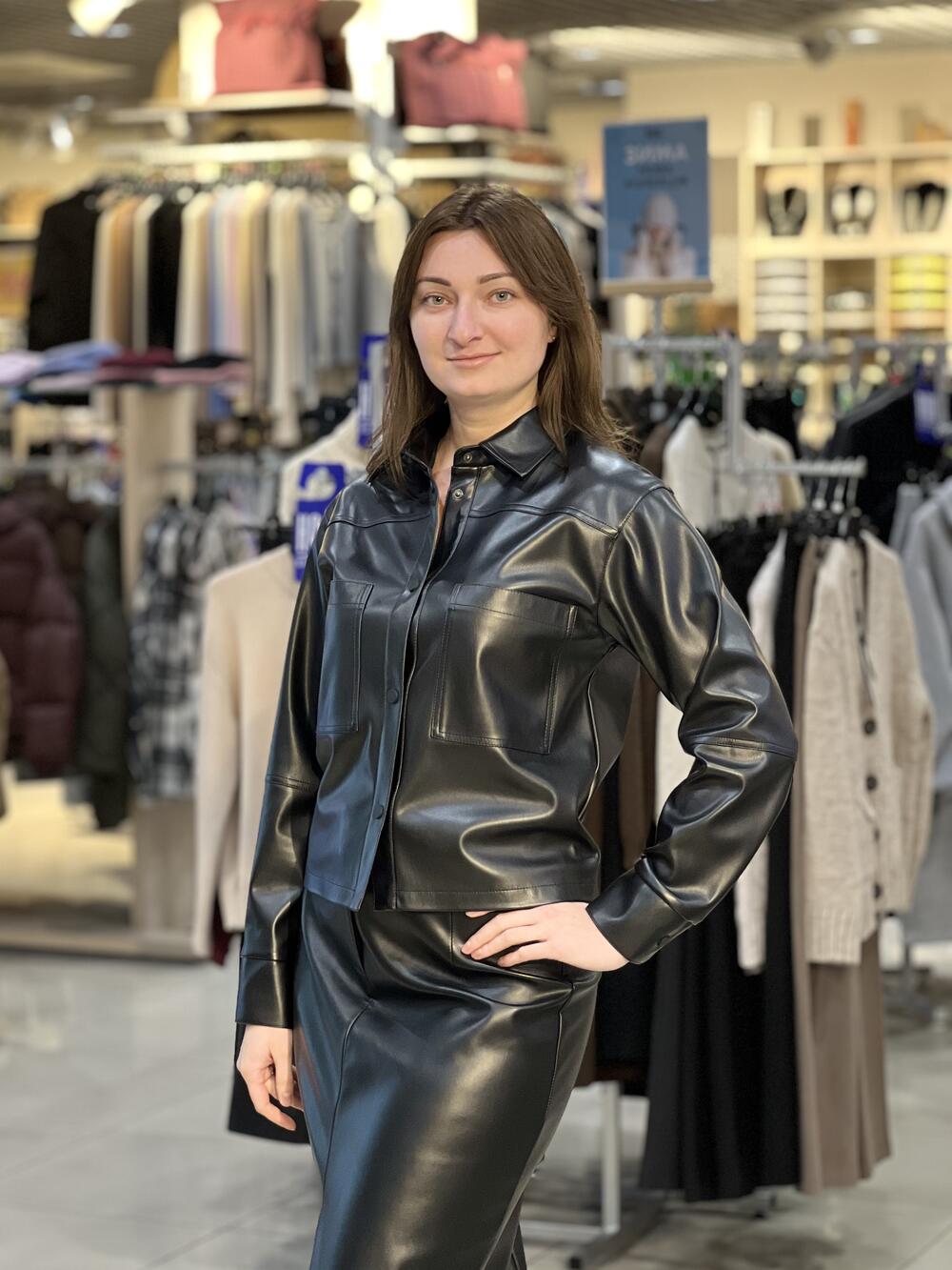 Сорочка LP 5094 екошкіра на замші коротка 