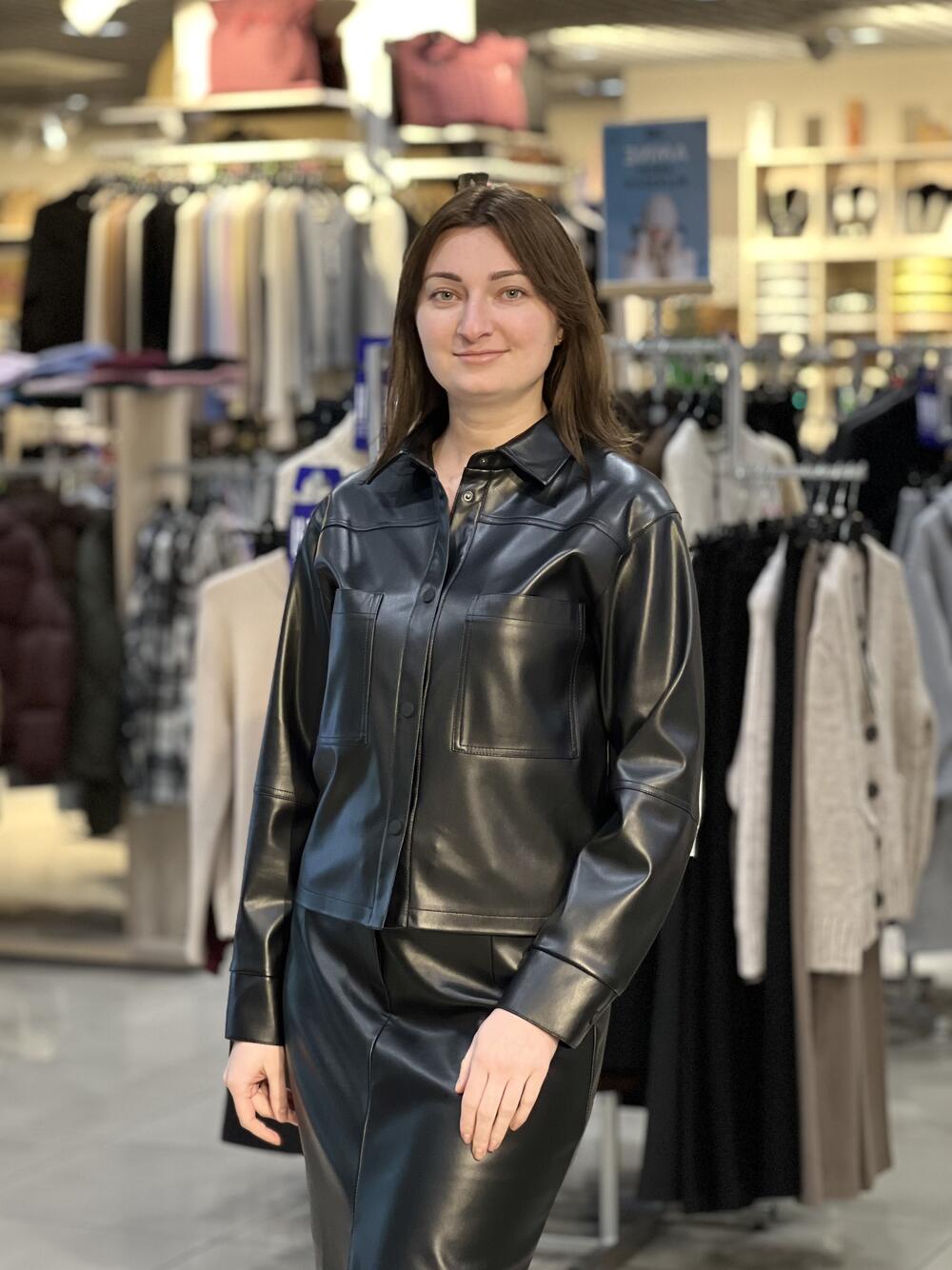 Сорочка LP 5094 екошкіра на замші коротка чорний, 40-46