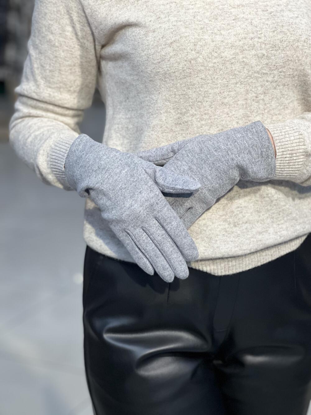 Рукавички RONAERDO КАШЕМІР пустишка сенсор сірий меланж