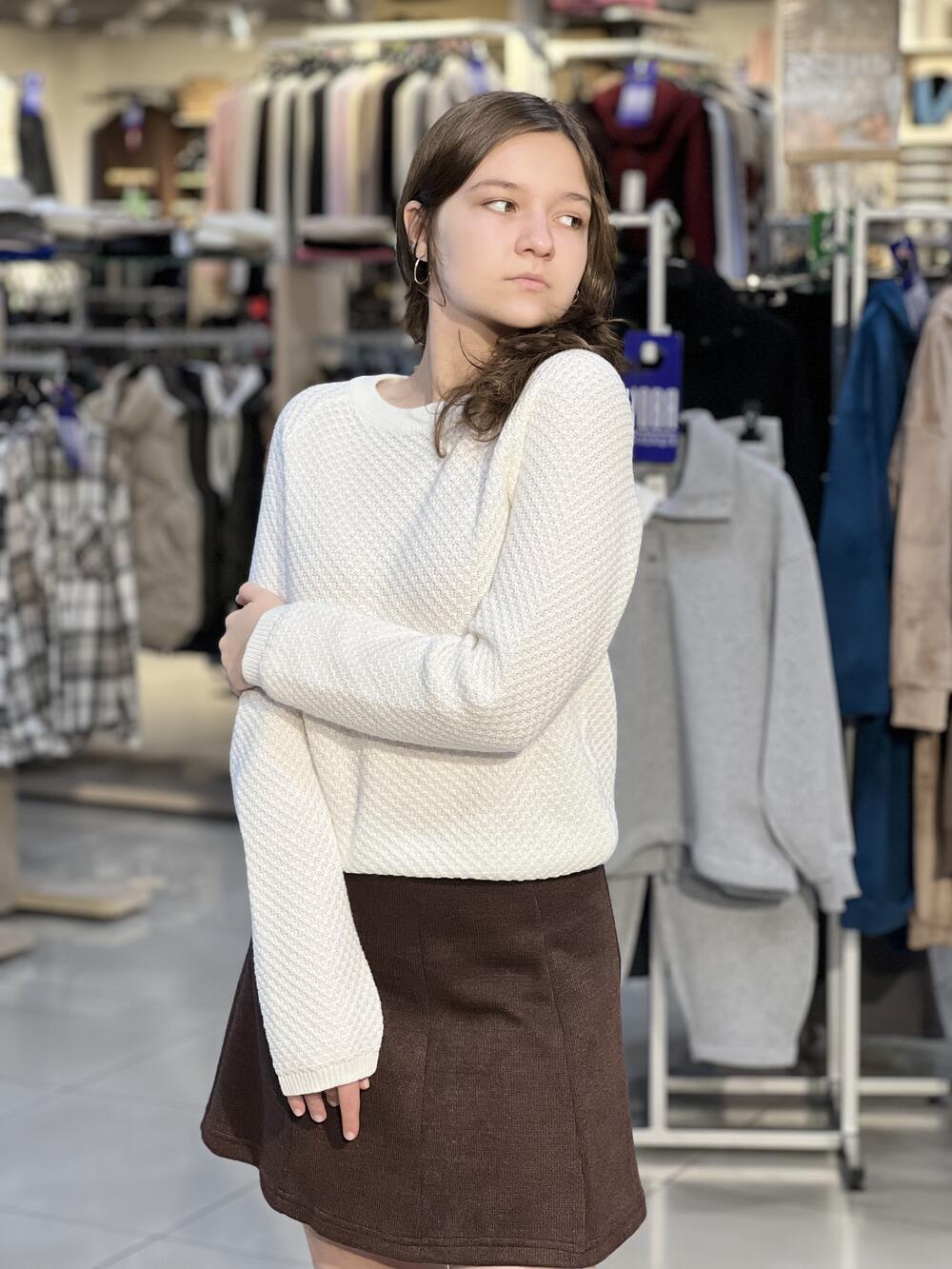 Джемпер LK 2731 короткий путанка молочний, 42-44