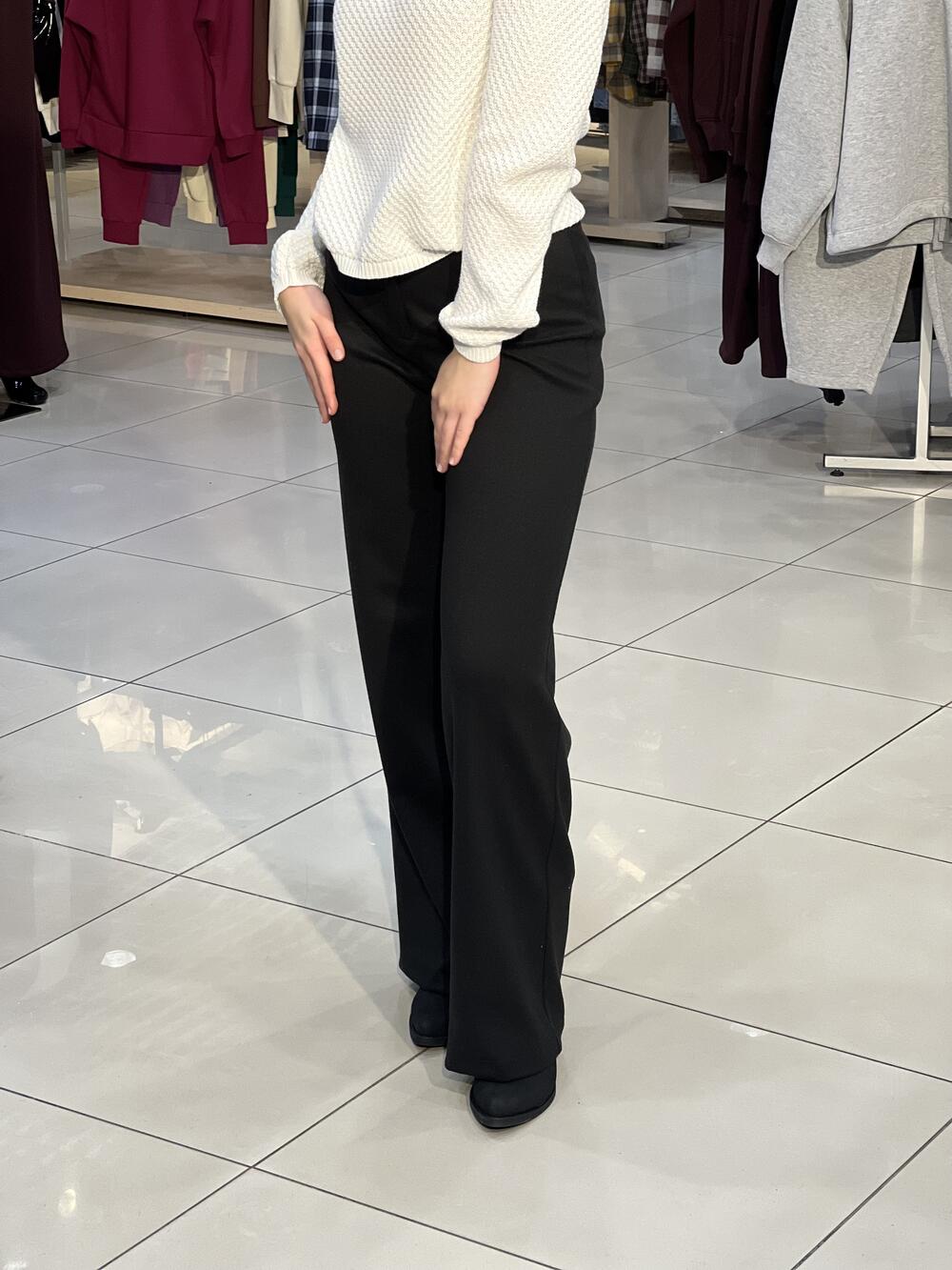 Брюки LP 9069 палаццо кашемір чорний, 42-48