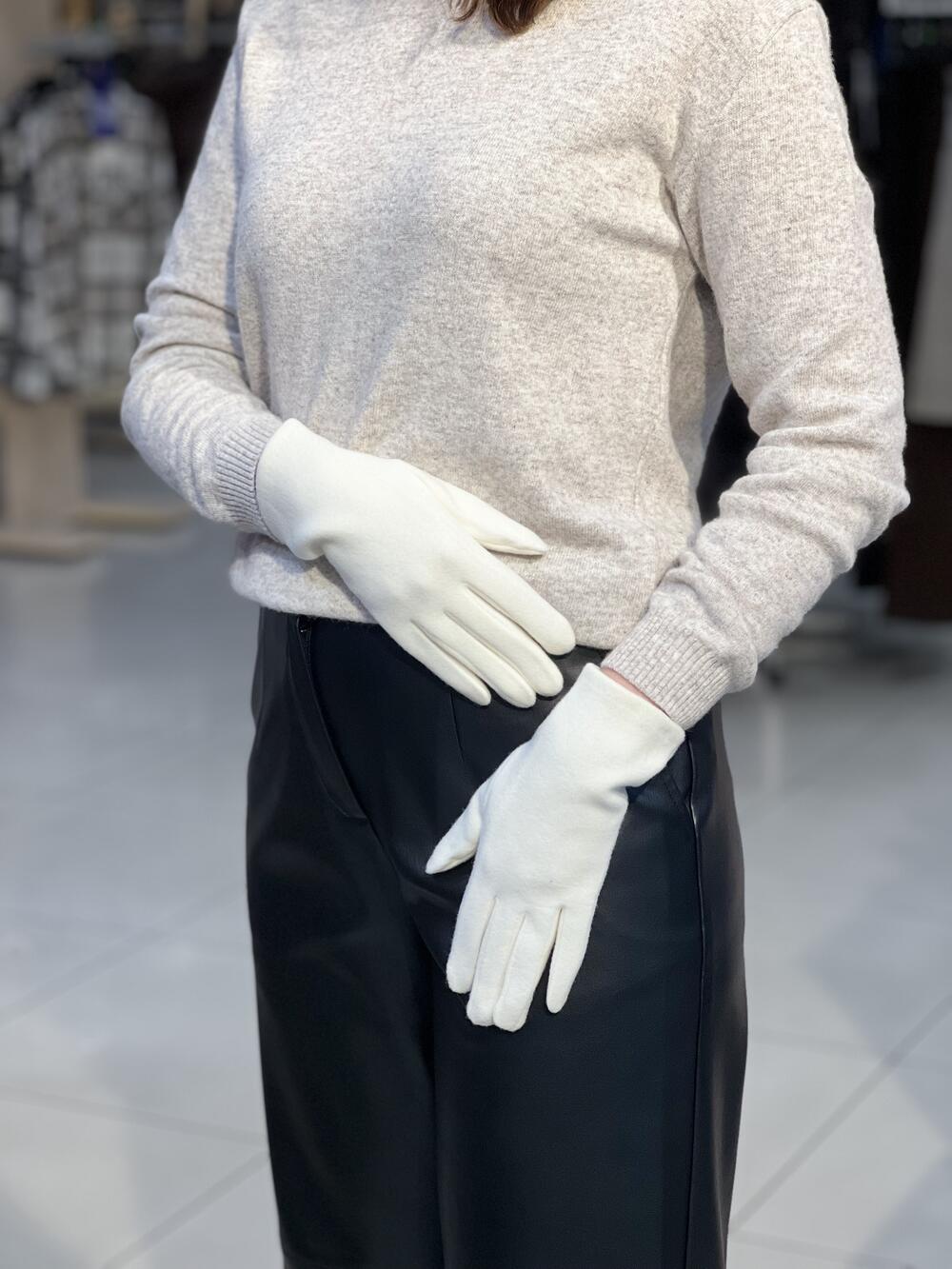 Рукавички RONAERDO КАШЕМІР пустишка сенсор молочний