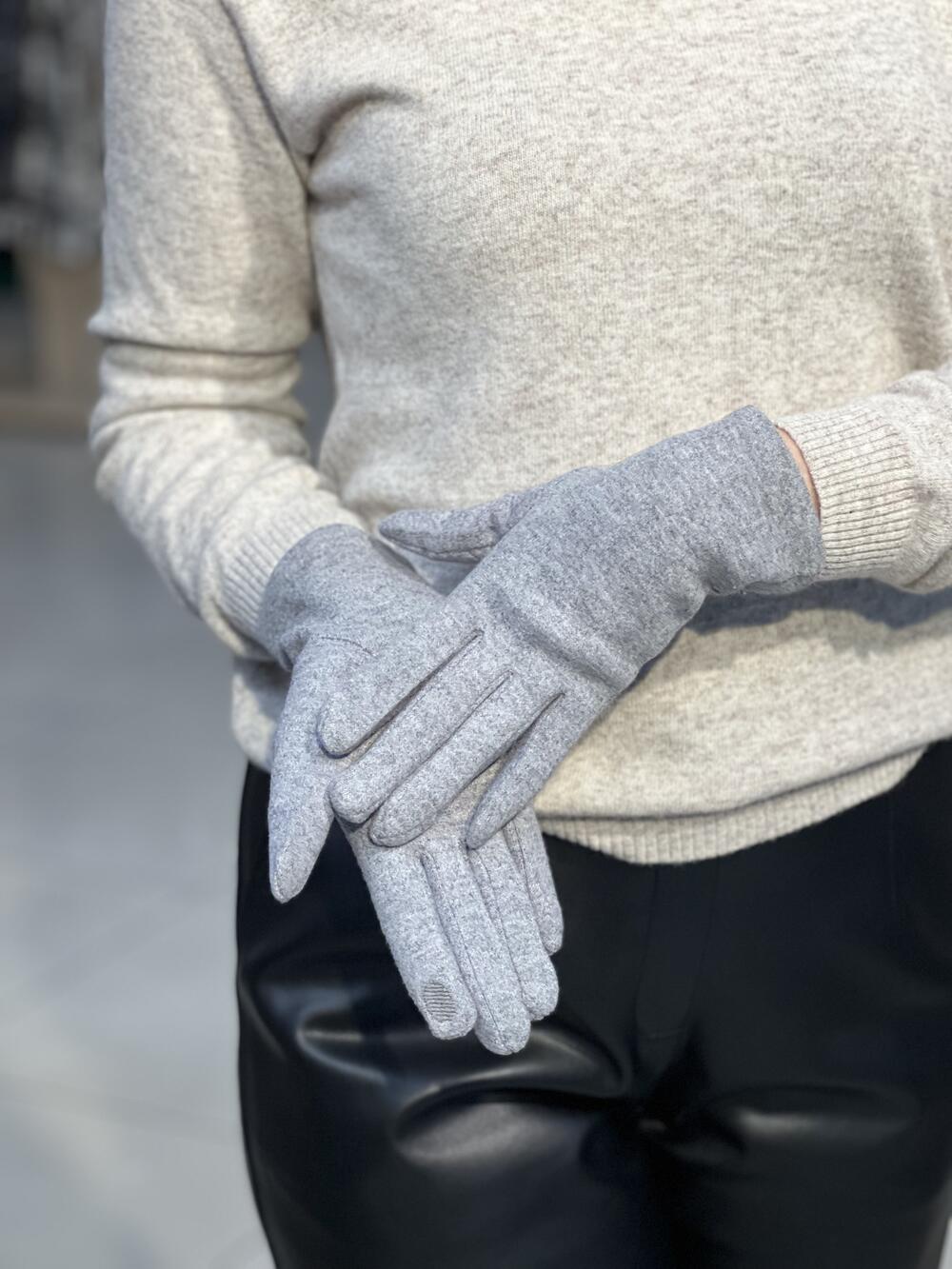 Рукавички RONAERDO КАШЕМІР пустишка сенсор сірий меланж