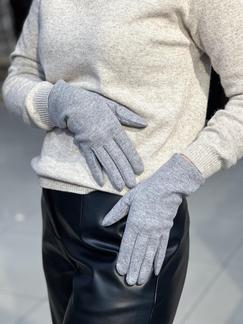 Рукавички RONAERDO КАШЕМІР пустишка сенсор сірий меланж