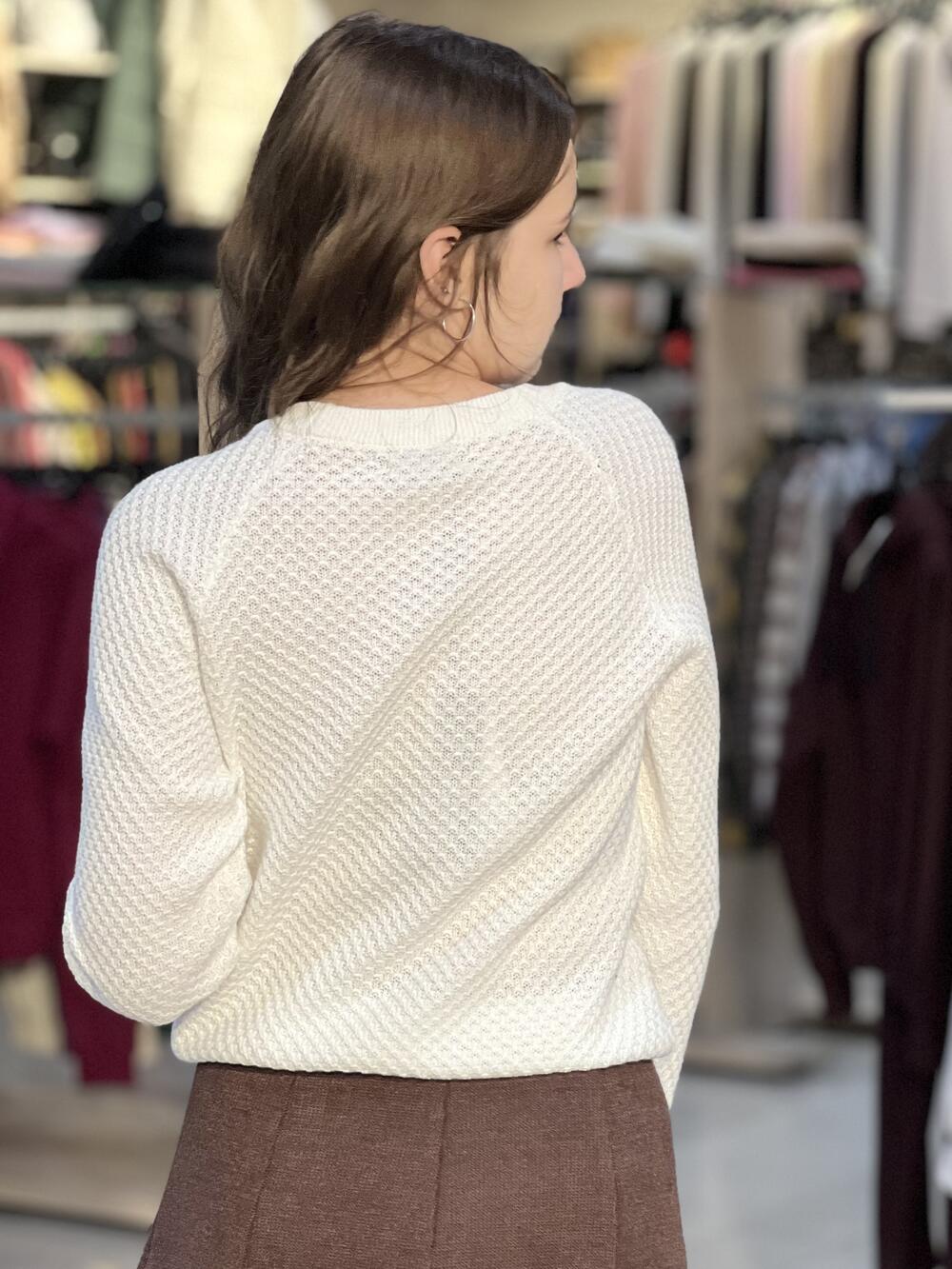 Джемпер LK 2731 короткий путанка молочний, 42-44