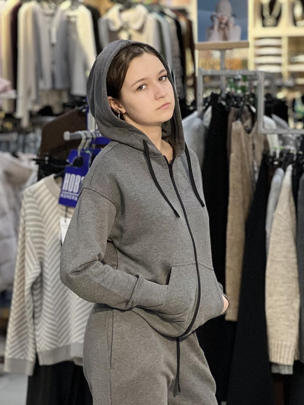 Костюм LP LC026h/LC029j зіп-худі і джогери т.сірий меланж, S