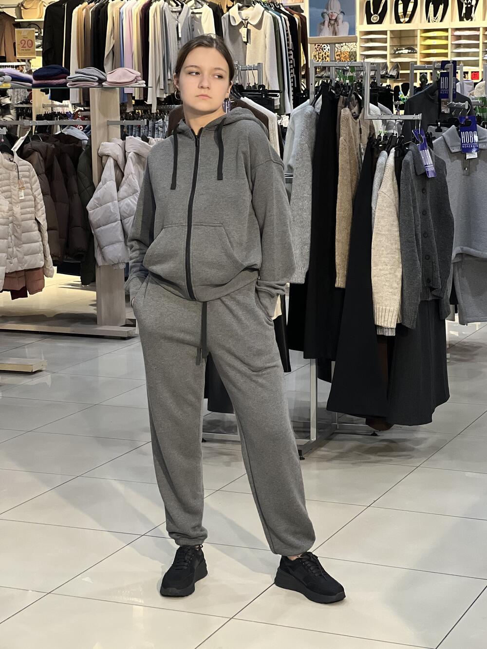 Костюм LP LC026h/LC029j зіп-худі і джогери т.сірий меланж, M