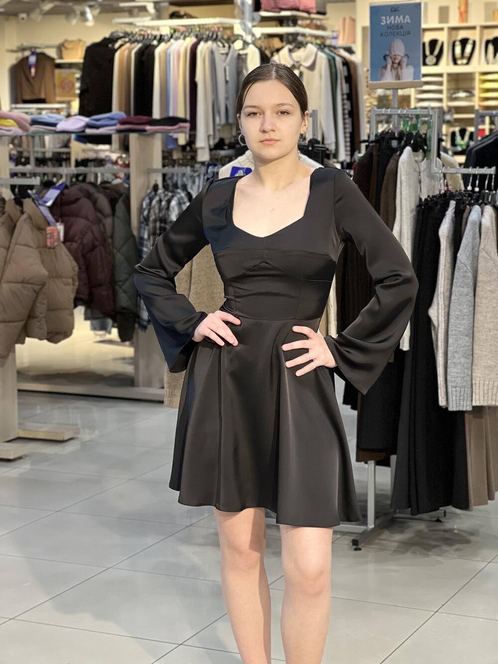 Сукня LP 1028 д/р коротка з корсетним ліфом 