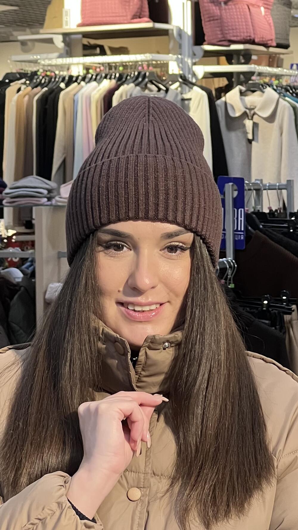 Шапка біні кашемір базова 