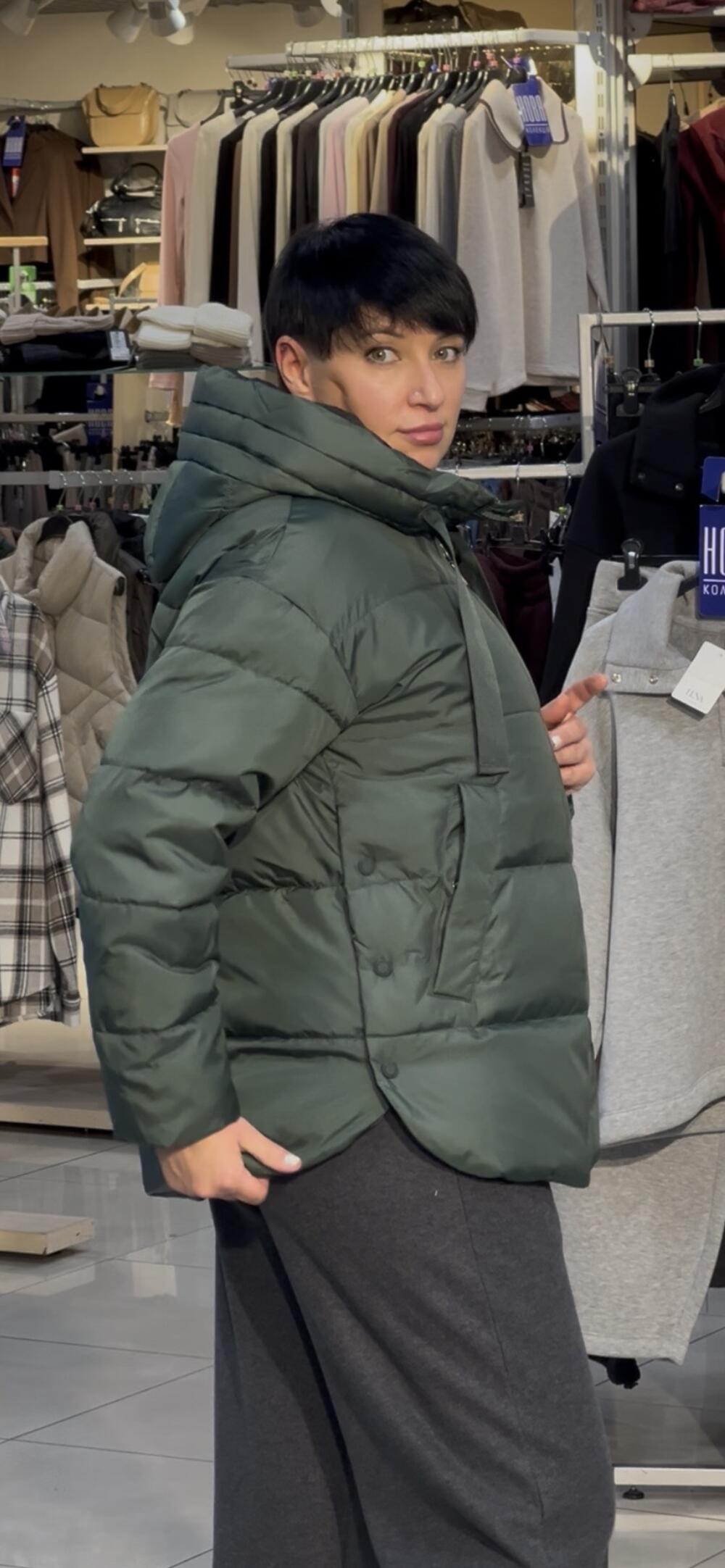 Куртка-пуховик LP L06055 J-LAVEO стьобана зелений, XL