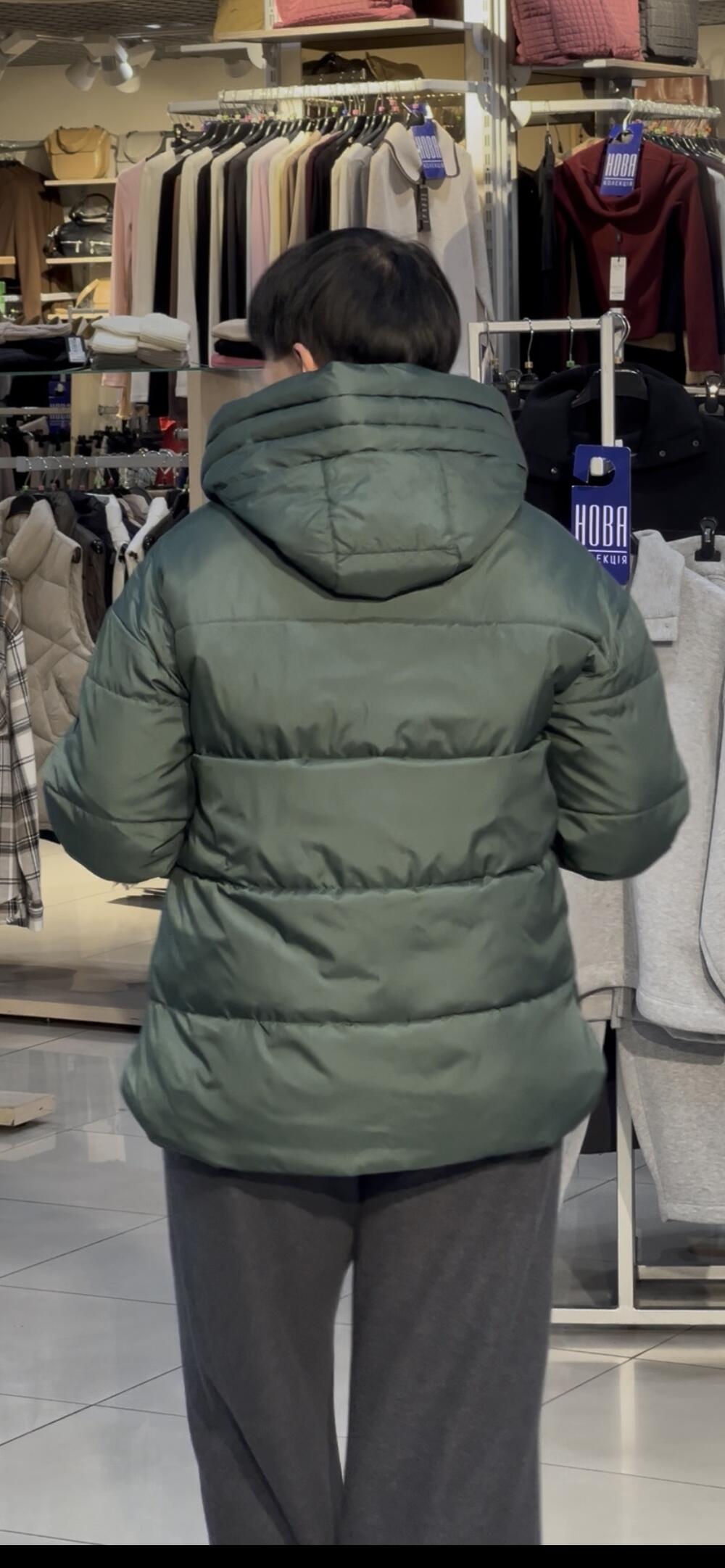 Куртка-пуховик LP L06055 J-LAVEO стьобана зелений, XL