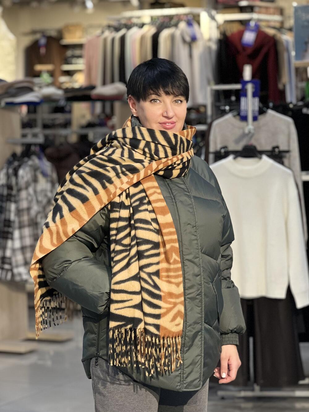 Палантин ЗЕБРА триколор кашемір 